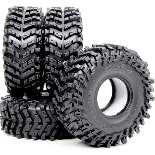 1.0 Crawler Tires 64mm Tall Super Soft Sticky All Terrain Tyre for RC 1/18 TRX4M 1/24 AX24 SCX24 FCX24 Upgrades - style: 1.0 All Terrain Tires 64mm