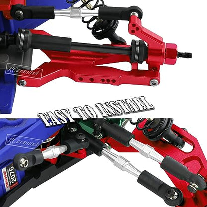 RC Turnbuckles Camber Link & Driveshafts & Hex Hub Adapters Upgrades Part for 1/10 Slash Stampede Rustler Bandit 2WD（VXL,Adjustable Link,Steel #45 CVD & Aluminum Hex Hub Adapters,Silver