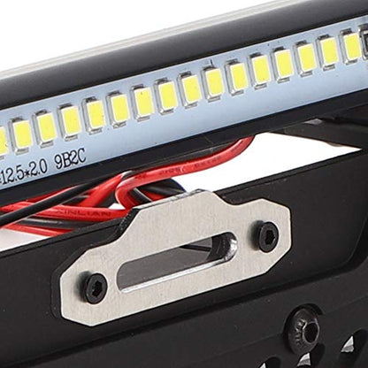 Heavy Duty Metal Anticollision Front Bumper with LED Light Bar for SCX10 90046 1 10 Scale RC Crawler Car Accessories Upgrade Parts