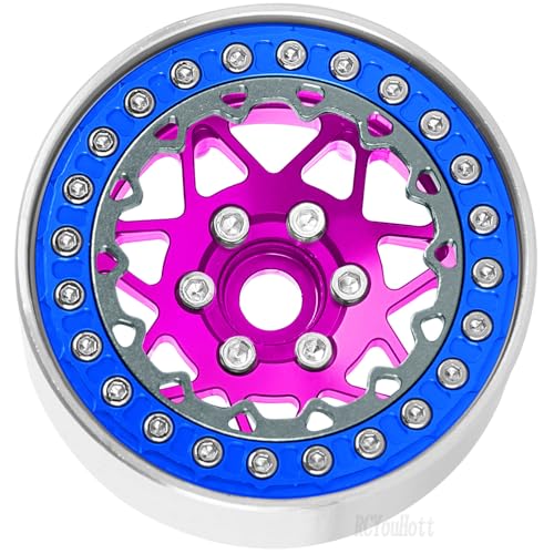 RC Aluminium 1.9 Beadlock Wheel Rims Set for 1/10 SCX10 90046 AXI03007 TRX4 TRX6 VS4-10 Gen7 Gen8 D90 CFX MST RC Crawler,(4PCS) 1.9 RC Beadlock Rims,1.9 rc Wheels,Pink - color: Pink- (Wheel Rims)