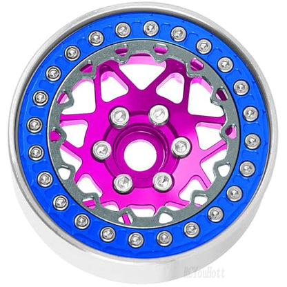 RC Aluminium 1.9 Beadlock Wheel Rims Set for 1/10 SCX10 90046 AXI03007 TRX4 TRX6 VS4-10 Gen7 Gen8 D90 CFX MST RC Crawler,(4PCS) 1.9 RC Beadlock Rims,1.9 rc Wheels,Pink - color: Pink- (Wheel Rims)