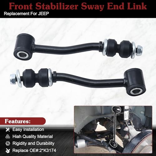 2* K3174 Front Sway Bar Link - Restore Classic Jeep Control | Compatible with 1991-2001 Jeep Cherokee 1991-1992 Comanche 1993-1995 Grand Cherokee 1993 Grand Wagoneer - color: 2*K3174, size: Sway Bar Link