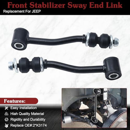2* K3174 Front Sway Bar Link - Restore Classic Jeep Control | Compatible with 1991-2001 Jeep Cherokee 1991-1992 Comanche 1993-1995 Grand Cherokee 1993 Grand Wagoneer - color: 2*K3174, size: Sway Bar Link
