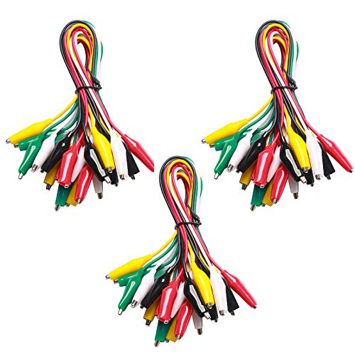 WG-026 10 Pieces and 5 Colors Test Lead Set & Alligator Clips,20.5 inches / 22 AWG Wire (3 Pack) - size: 3 PACK