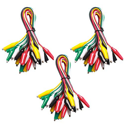 WG-026 10 Pieces and 5 Colors Test Lead Set & Alligator Clips,20.5 inches / 22 AWG Wire (3 Pack) - size: 3 PACK