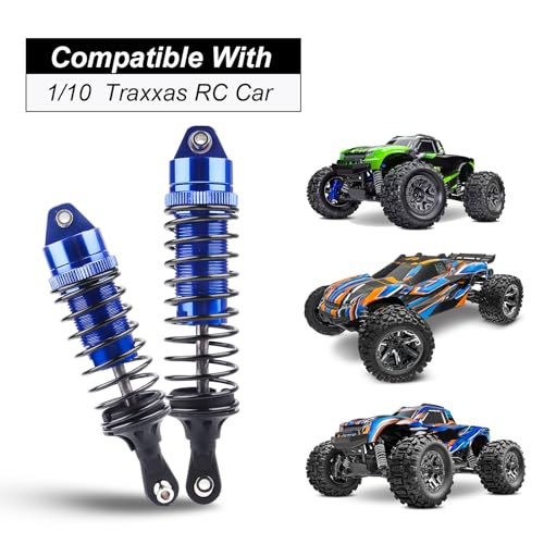 HobbyPark RC Shocks for 1/10 Traxxas Slash 4x4 Hoss Rustler Stampede Bandit VXL Nitro Shock Absorber Damper Set Upgrades Parts Replace of 5862 (Blue)