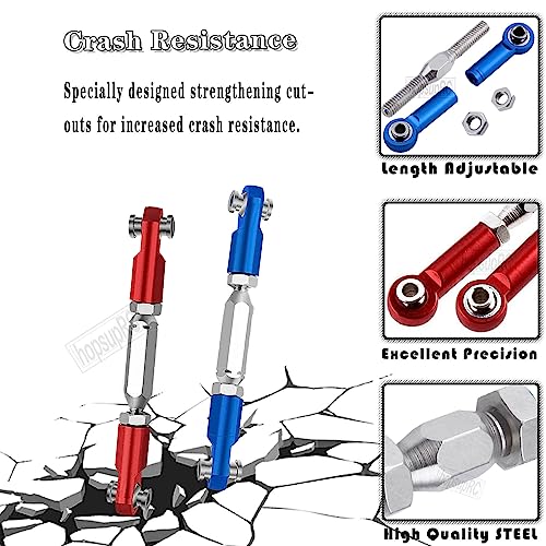 Upgrades Part for 1/10 Senton/Granite 4X4, Alloy Front Rear Shocks&A Arms&Front Steering Block Knuckles & C-Hubs Caster Blocks & Rear Hubs&Adjustable Turnbuckles Camber Links,Red