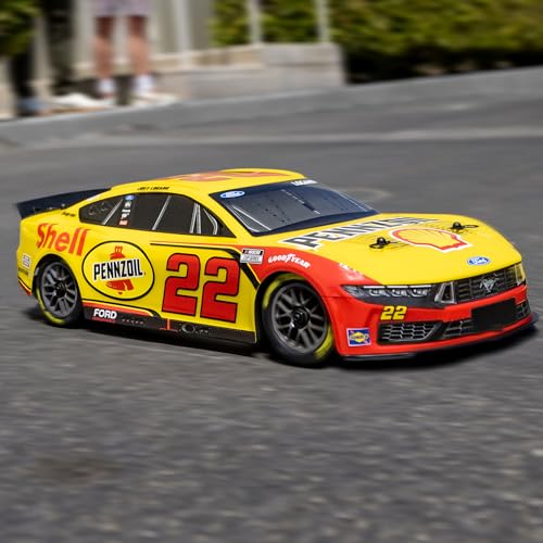 Losi 1/12 NASCAR RC Race Car Joey Logano No. 22 2025 Shell-Pennzoil Ford Mustang 2S AWD RTR Brushed On-Road Battery & Charger Included Yellow LOS1122522