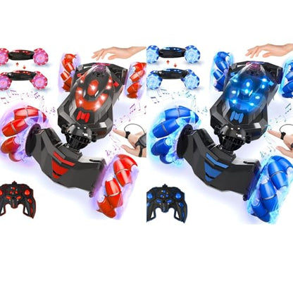 Gesture Sensing RC Stunt Car with Lights Music, Hand Controlled RC Car Toys for Age 5-13, Hand Control Drift Remote Control Twist Cars can 360° Rotation,Presents for Kids