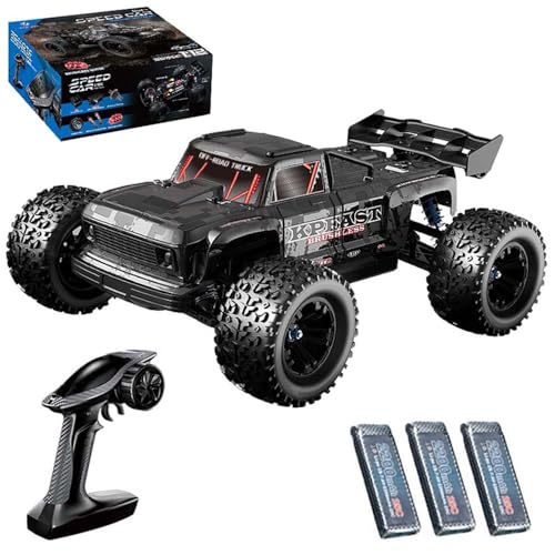 X-Verse KF16 1/12 Brushless RC Buggy, Fast RC Cars for Adults, Max 70KM/H Electric Off Road RC Truck with 3S Battery, High Speed All Terrain RC Waterproof Off-Road Cars, 3 Battery - color: Kf16 Black