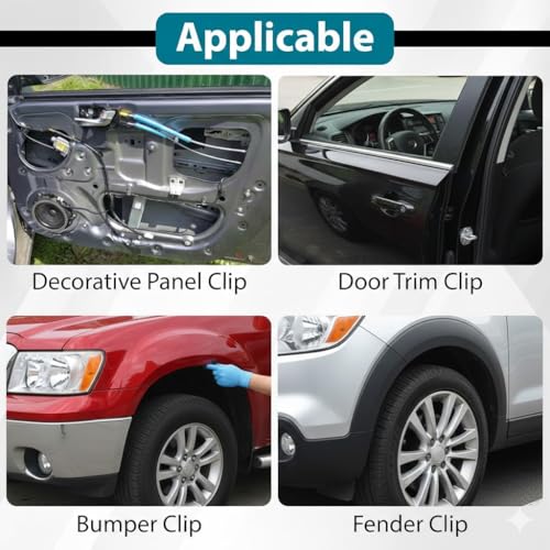 100-Piece 7mm Universal Auto Bumper Clips - Plastic Rivets and Fender Push Pins for GM, Ford, and Chrysler