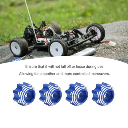 VBESTLIFE RC Wheel Hex Adapters, Aluminum Alloy 8x32 to 17mm Hex Adapters for 8x32 3.8in Wheels Electric Car Truck (Blue) - color: Blue