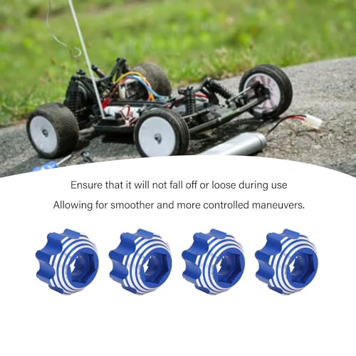 VBESTLIFE RC Wheel Hex Adapters, Aluminum Alloy 8x32 to 17mm Hex Adapters for 8x32 3.8in Wheels Electric Car Truck (Blue) - color: Blue