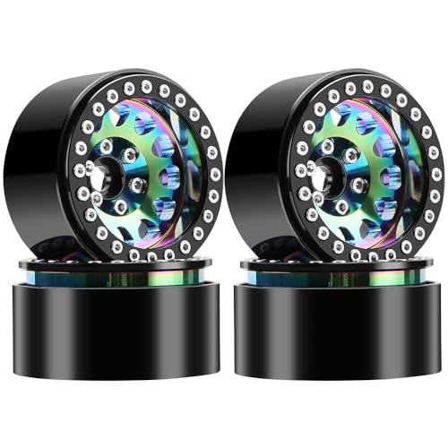 GLOBACT Rainbow 1.9" Beadlock Wheel Rim Offset -10mm for 1/10 RC Crawler | Fits SCX10 TRX4 TRX6 Redcat Gen8 RC4WD D90 VS4-10