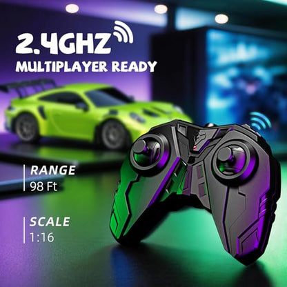 AEROQUEST 1:16 Porsche Remote Control Car -911 GT3 RS-Green - color: Green Porsche 911 Gt3 Rs