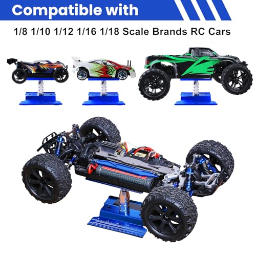 RC Hex Driver Set & RC Car Repair Work Stand Repair Tool Set 360 Degree Rotation for 1/8 1/10 1/12 1/16 1/18 RC Crawler Truck Buggy Rally (Blue) - color: Blue