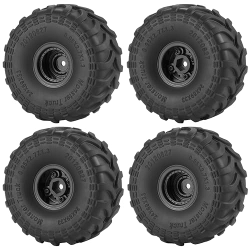 MORLORDY 1.0" Plus Wheel Tires Set 69 * 33mm for Axial SCX24 TRX4M TFMS FCX24 1/18 1/24 RC Crawler Car Upgrade Parts