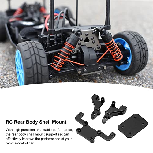 RC Rear Body Shell Mount, Aluminum Construction for Enhanced Durability, Aluminum Rear Car Body Mount Post Kit, Black Color, 1/24 Scale for RC Car Enthusiasts, Custom Builds, and Racing Repairs