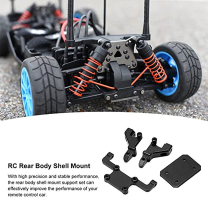 RC Rear Body Shell Mount, Aluminum Construction for Enhanced Durability, Aluminum Rear Car Body Mount Post Kit, Black Color, 1/24 Scale for RC Car Enthusiasts, Custom Builds, and Racing Repairs