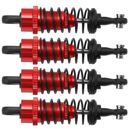 Aluminum Steering Knuckles Kit Swing Arm A-Arms & Shock Absorbers Compatible with Wltoys 1/18 A949 A959 A969 A979 K929 RC Car (Red) - color: Red