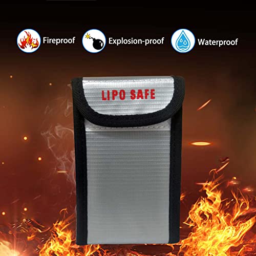 4PCS 90 * 55 * 140mm Lipo Battery Safe Bag Fireproof Charging Bag for RC Lipo Battery Pack Storage Charging Transport, Home Office Travel Lipo Safe Storage Pouch - size: 90x55x140mm (4 pcs)