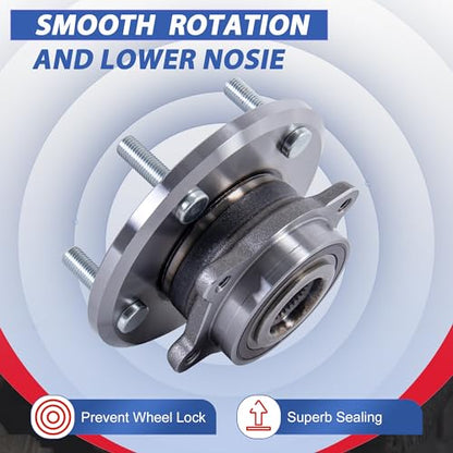 513286 Front Wheel Hub Bearing Assembly Encoder ABS 5 Lugs 1 Pack | Fits 2009-2017 Dodge Journey, Automotive Replacement Front Left Wheel Hub Assembly with Encoder ABS - size: 513286/1PC