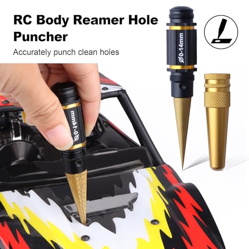 HobbyPark RC Body Reamer (Titanium) & Curved Scissors and Straight Scissors Set RC Car Body Shell Mounting Lexan Plastic Trimming Tools Combo
