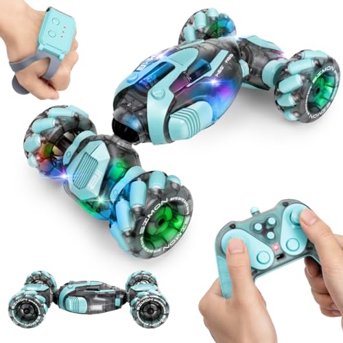 ZMMB Gesture Sensing RC Stunt Car - Best Gifts for Boys 6-12 Year Old 360° Rotating 4WD Remote Control Transform Hand Controlled Car Birthday Presents for Kids Age 7 8 9 10 11 yr - color: Rc Stunt Car