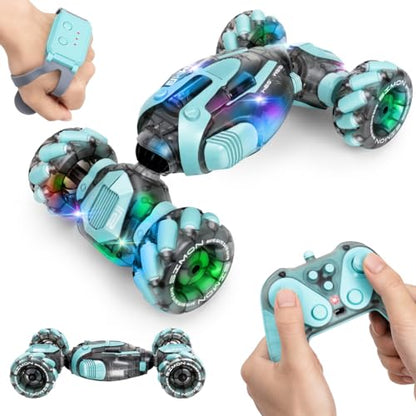ZMMB Gesture Sensing RC Stunt Car - Best Gifts for Boys 6-12 Year Old 360° Rotating 4WD Remote Control Transform Hand Controlled Car Birthday Presents for Kids Age 7 8 9 10 11 yr - color: Rc Stunt Car