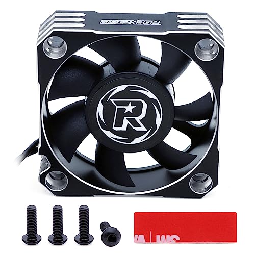 Motor Cooling Fan 50mm RC Motor Heatsink 10000RPM ESC Fan for RC Car 1/5th Scale Car Turck (Black+Silver) - style: Silver