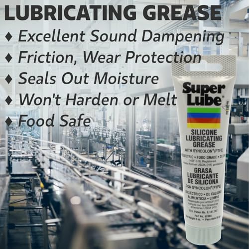 Super Lube 92003 Silicone Lubricating Grease with PTFE, 3 oz Tube, Translucent White - size: 3oz Tube