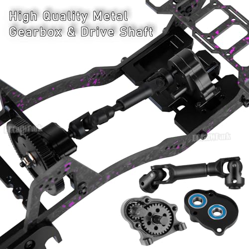 RC Carbon Fiber LCG Chassis Frame Upgrades Part for 1/10 SCX10 SCX10 II Capra 1.9 UTB & Other DIY Builds RC Crawler,Front Mounted Transmission LCG Chassis Kit,Cab Body Mount Brace,Colorful - color: Colorful - (Carbon Fiber)