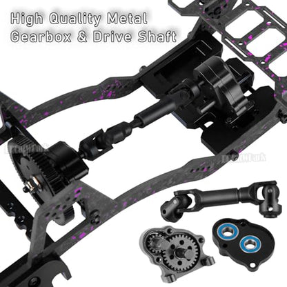 RC Carbon Fiber LCG Chassis Frame Upgrades Part for 1/10 SCX10 SCX10 II Capra 1.9 UTB & Other DIY Builds RC Crawler,Front Mounted Transmission LCG Chassis Kit,Cab Body Mount Brace,Colorful - color: Colorful - (Carbon Fiber)