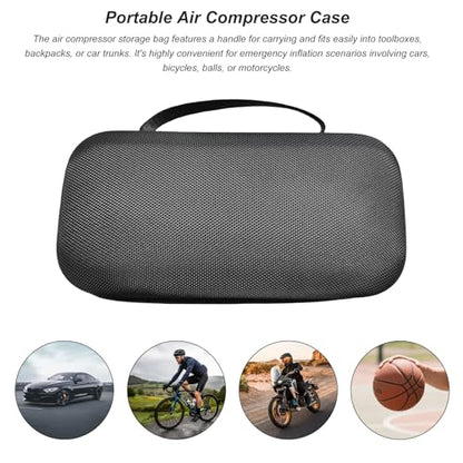 Tire Inflator Portable Air Compressor Case, Car Air Pump Storage Holder Protective Box for USB Cable Connector, Handheld Case Compatible with Most Tire Inflators & Accessories