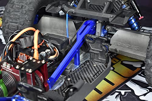 GPM Upgrades Aluminum 7075-T6 Rear Chassis Brace for 1/8 4WD Sledge Monster Truck (95076-4) RC Cars (Green)