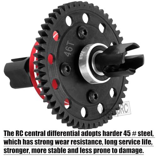 46T Upgrades Part Differential Slipper for 1/8 Outcast/Kraton/Notorious 6s BLX,1/7 Mojave/Felony 6s BLX,#45 Steel Spur Gear Slipper Clutch Diff Gear Hops Up.Red - color: Red(46t)