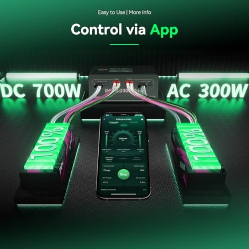Gens ace iMars D300 Plus Smart Charger | Bluetooth App Control | G-Tech | Dual-Channel | Black