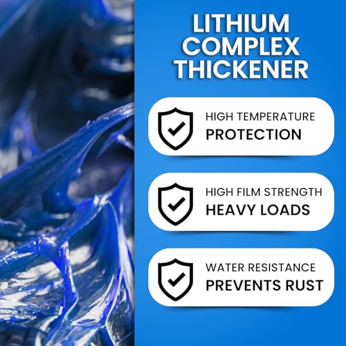Wheel Bearing Grease Tube | Lithium Complex | High Temp | Axle | Automotive | Tractor | Truck | Ball Joint | CV | Marine Boat | Grease Gun Cartridge | Blue | Single Cartridge | NLGI 2 | Multipurpose