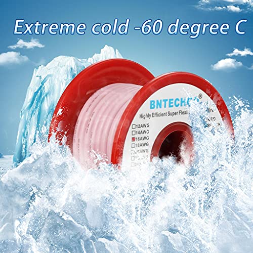 BNTECHGO 16 Gauge Silicone Wire Pink 25ft Stranded Tinned Copper Wire | Flexible 16 AWG Stranded Wire Silicone Rubber Insulation For RC Models, Drone, Robot, Battery, EV Charger, 3D Printer, DIY - color: 16 gauge silicone wire pink, size: silicone wire 25