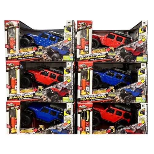 Maisto Tech RC Xtreme Overland Jeep Wrangler Rubicon – 4WD Remote Control Off-Road Truck with Working Lights, Rechargeable Battery & Winch, 1:16 Scale, Ages 8+ - Color May Vary