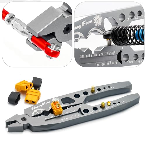 Metal Shock Absorber Pliers Rod Ball Clamp & Ball Joint Wrench Multi-Function RC Tool Combo Set for 1/8 1/10 RC Car, Titanium