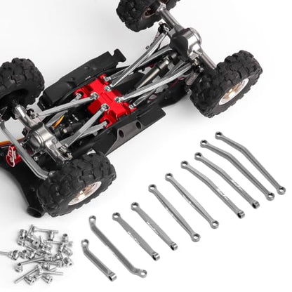 Steering Links & Body Links Set, CNC Metal Linkage High Clearance Chassis Links Upgrade Parts for Axial SCX30 1/30 RC Crawler(Titanium)