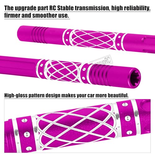 Upgrades Part Aluminum Center Slider Driveshafts Center Drive Shaft for 1/10 Kraton&Outcast 4X4 4S V2 BLX,Axles CVD Hops Up(Pink) - color: Pink(for 1/10)