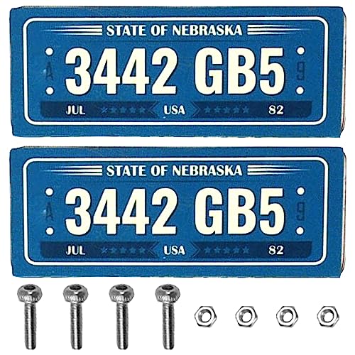 2PCS HIRCQOO Metal RC Car License Plate Decorations Accessories Compatible with Traxxas TRX-4 Tamiya CC01 Axial SCX10 D90 1/10 RC Crawler Car (3442GB5) - style: 3442GB5