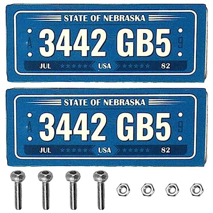 2PCS HIRCQOO Metal RC Car License Plate Decorations Accessories Compatible with Traxxas TRX-4 Tamiya CC01 Axial SCX10 D90 1/10 RC Crawler Car (3442GB5) - style: 3442GB5