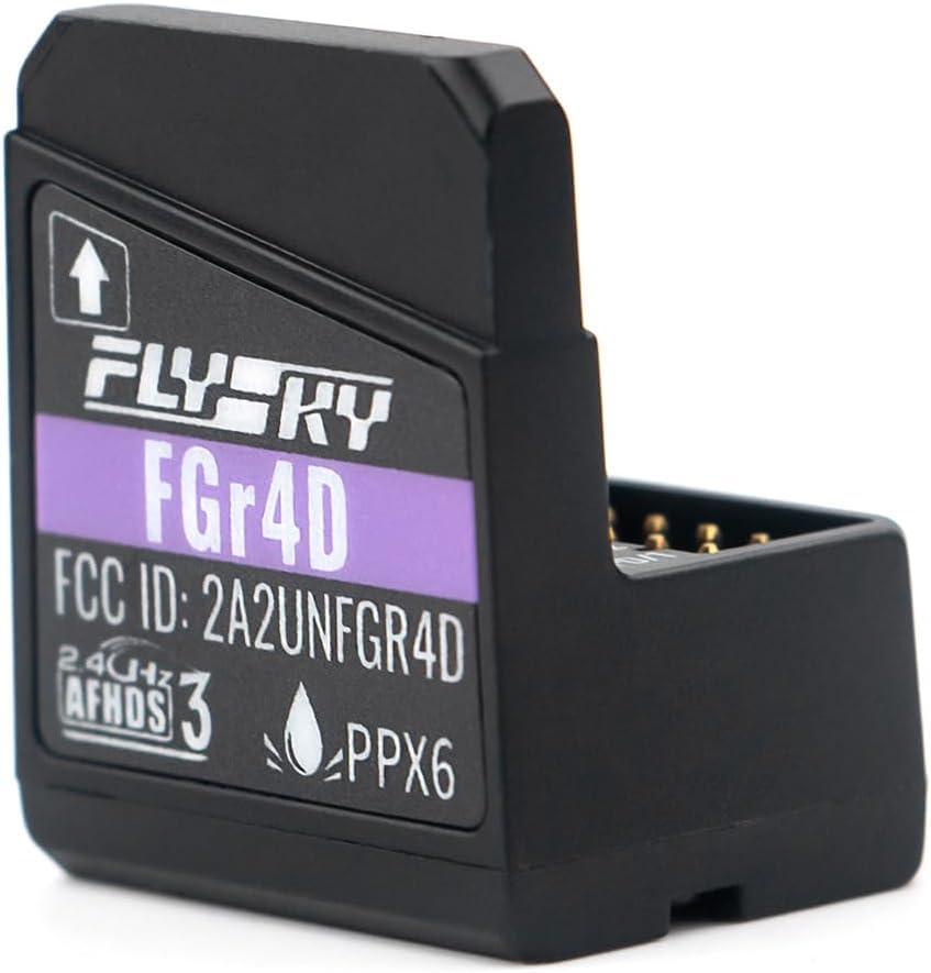 Flysky FGr4D Receiver 4CH Receiver 2.4G AFHDS3 for FS-NB4/PL18/EL18 | AFHDS 3 Protocol, 4‑channel Two‑way, 4 Newport Ports: i‑BUS2/S.BUS/i‑BUS/PPM, PPX6 Nano Waterproof, For NB4/PL18/EL18