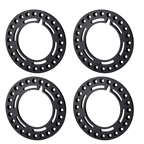 4pcs Aluminum 1.9inch RC Beadlock Wheel Rim Replacement Ring for 1/10 RC Crawler Car 1.9" Wheels/Rims (Black) - color: Black