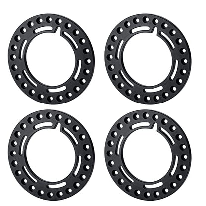 4pcs Aluminum 1.9inch RC Beadlock Wheel Rim Replacement Ring for 1/10 RC Crawler Car 1.9" Wheels/Rims (Black) - color: Black