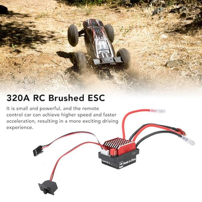 320A RC Brushed ESC Bidirectional Electronic Speed Controller with Brake for 1/10 Remote Control Car and Boat