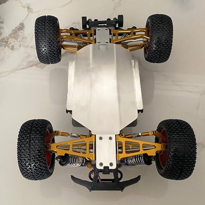 27PCs for Hyper GO BEZGAR Jetwood H16BM H16GT H16DR 1/16 RC Car, Swing Arm Shock Mount Body Pillar Steering Rod Kit, Metal Aluminum Alloy Upgrade Accessories Spare Part (Full Sets Gold) - color: 10 Sets Gold
